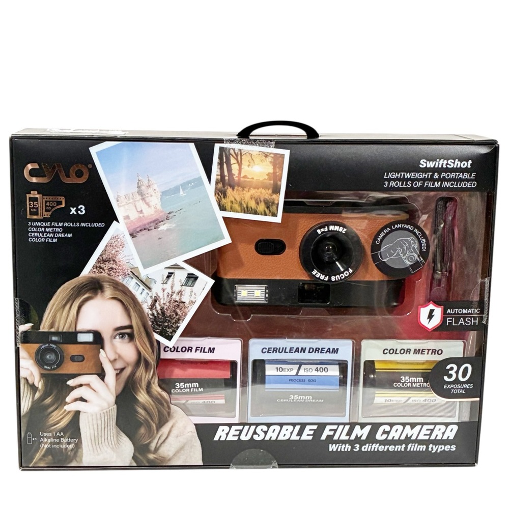 Swiftshot Reusable Film Camera 3 Different Films NEW‎ IN BOX